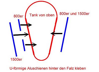 Neonbeleuchtung unter dem Tank
